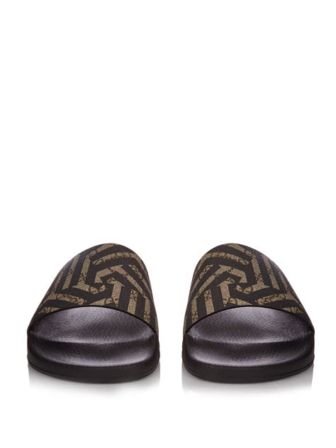 Gucci women's jolie matelassé double g slide sandals. Lyst - Gucci Caleido-print Pool Slides in Brown for Men