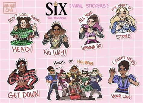 Six The Musical Vinyl Stickers Musicals Funny Musicals Broadway