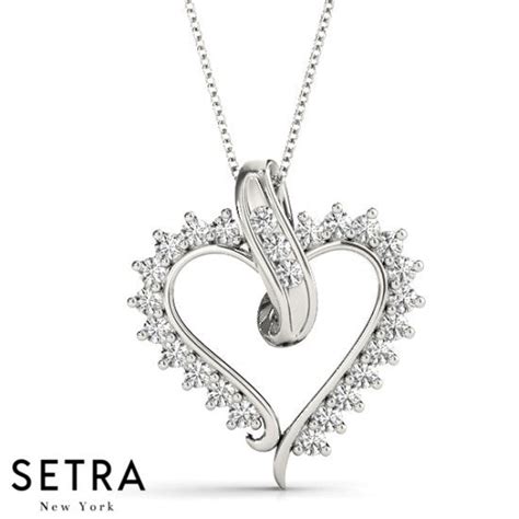 Diamond Heart Necklace 14kt Gold Setra New York