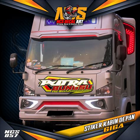 Stiker Decal Kabin Depan PUTRA BUNGSU All Truk Canter, Ragasa, Tepak