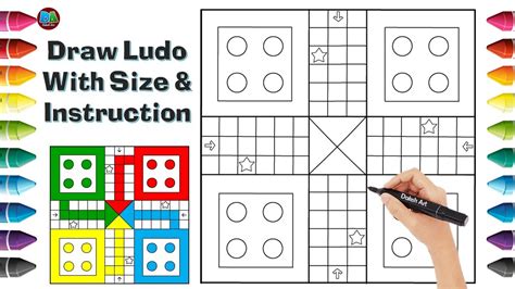 How To Draw Ludo Game Board Ludo Game Board Drawing And Coloring
