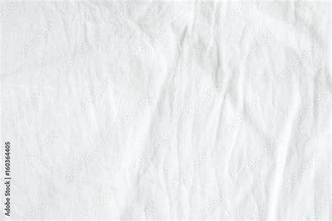 Wrinkled White Cotton Fabric Texture Background Wallpaper Stock Photo