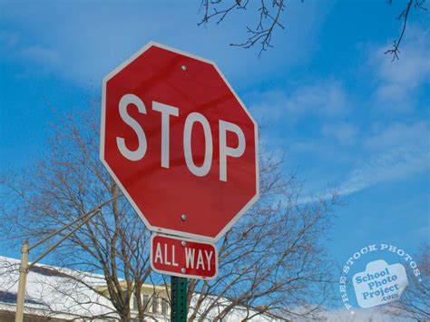 Road Sign, FREE Stock Photo, Image, Picture: Stop All Way Sign, Royalty-Free Traffic Sign Stock 