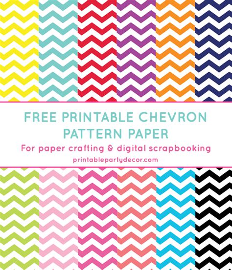 Chevron Printable Digital Paper In 12 Colors Chicfetti