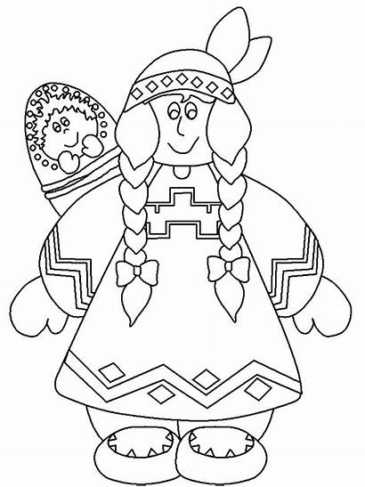 Coloring Indian Pages Native American Printables Kleurplaten