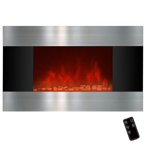 With two heat settings and adjustable brightness, this northwest electric fireplace fills your home with warm, cozy comfort throughout the year. Stainless Steel and Black Wall Mount Electric Fireplace ...