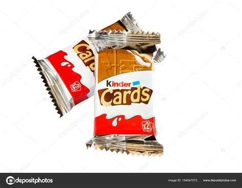 Kinder cards (2 x 128g) has been added to your cart. Kinder Cards snack on white background - Stock Editorial Photo © jacklondon #194547072