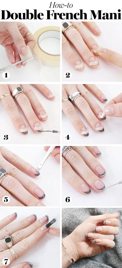 Double French Manicure How To Tutorial Easy Steps For S Best Nail Trend Glamour