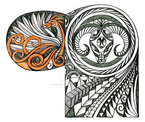 Polynesian Ram And Phoenix Tattoo By Thehoundofulster On Deviantart