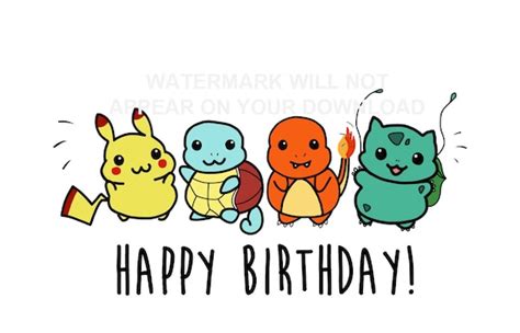 Pokemon Birthday Card Etsy