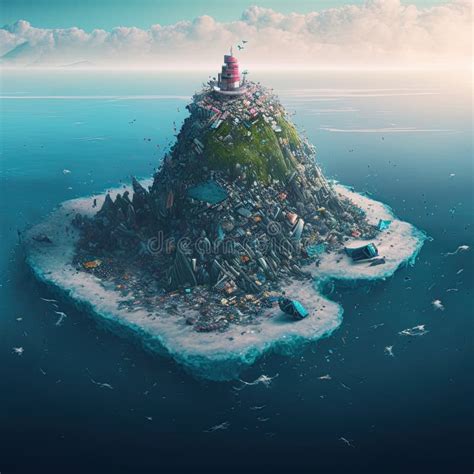 Aerial View Of Plastic Island Stock Illustration Illustration Of
