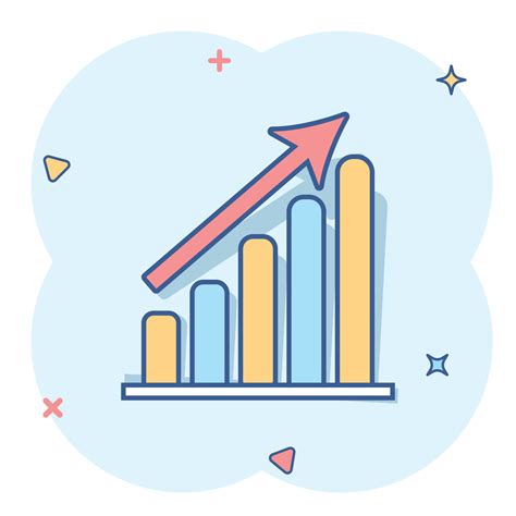Vector Cartoon Business Graph Icon In Comic Style Chart Sign