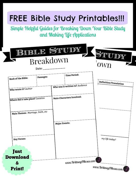 Bible Study Worksheets For Adults — Db