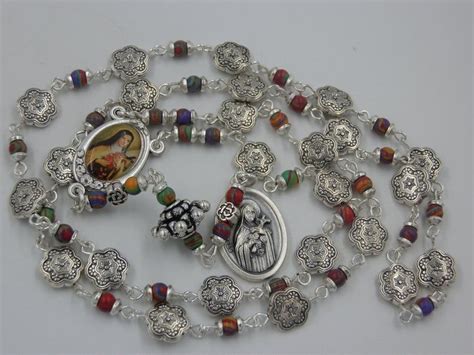 Saint Therese Relic Medal Prayer Chaplet St Therese Of Etsy