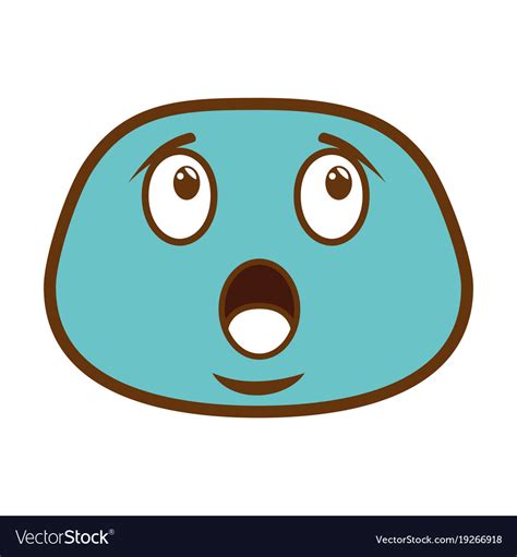 Terrified Face Emoji Character Royalty Free Vector Image