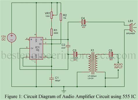 Audio Amplifier Circuit Using 555 Ic Engineering Projects