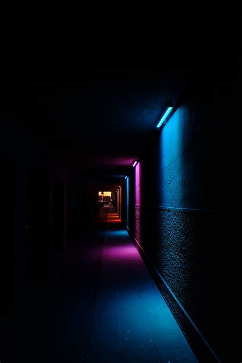 Tunnel Corridor Glow Dark Hd Phone Wallpaper Peakpx
