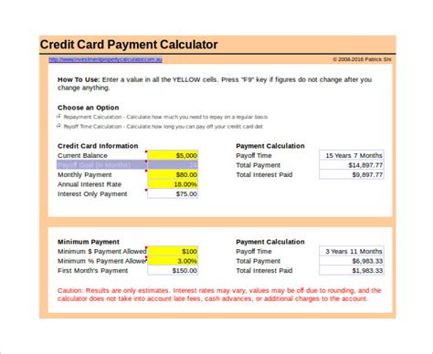 Should i try and settle with credit card companies, or. FREE 9+ Sample Credit Card Payment Calculator Templates in Excel