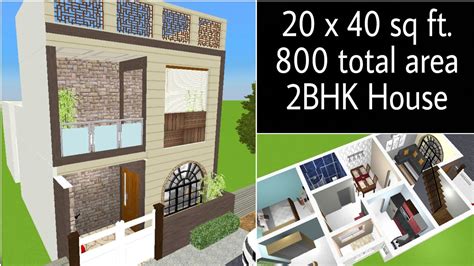 20x40 Sq Ft 800 Beautiful House 2bhk With Car Parking Youtube
