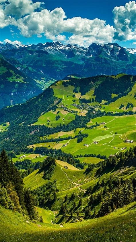 Landscape Of Mountain Green Hills Under Cloudy Blue Sky K Hd Nature Wallpapers Hd Wallpapers