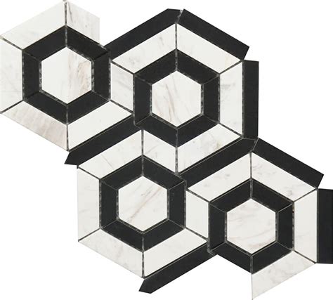 Black And White Marble Hexagon Pattern Tiles And Stone Warehouse