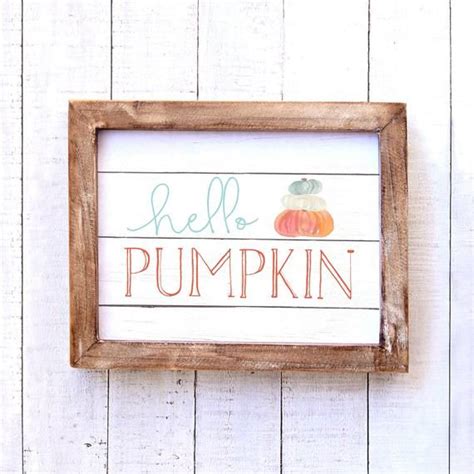 Hello Pumpkin Shiplap Printable Fall Farmhouse Home Decor