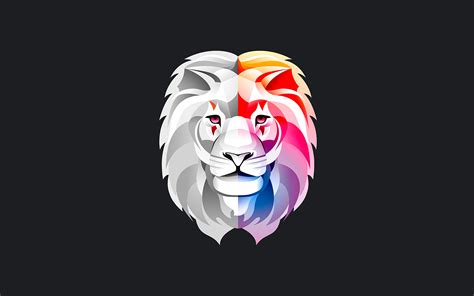3840x2400 Lion Colorful Abstract Minimal 4k 4k Hd 4k Wallpapers Images