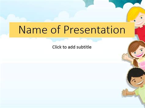 Children In A Garden Childs Template For Presentation