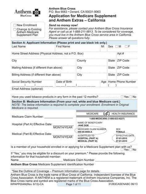Anthem Application Medicare Fill Out And Sign Online Dochub