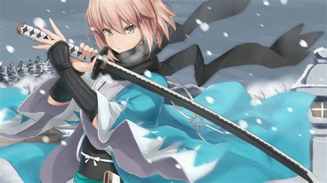 Download 1920x1080 Wallpaper Sakura Saber Girl Anime Katana Fate