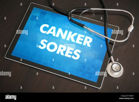 Canker Sores Cutaneous Disease Diagnosis Medical Concept On Tablet