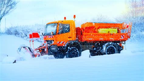Snow From The Highway During A Snowstorm Stock Image Image Of Machine