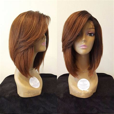 How to apply a lace front wig if needed, cut the lace into smaller strips for hard to reach or smaller areas on the scalp. Glueless Ombre Side Bang Short Bod Lace Front Wig Small ...