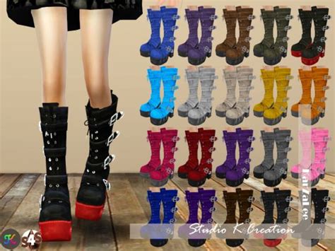 Sims 4 Ccs The Best Marie Rose Gothic Boots By Karzalee Sims 4 Mm