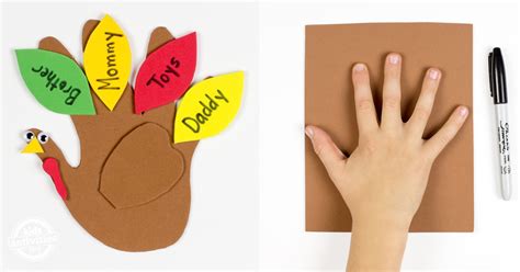 Colorful Thankful Turkey Craft Using Kids Handprint