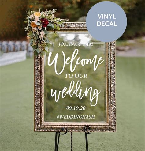 Wedding Hashtag Sign Mirror Decal Wedding Sign Decal Etsy In 2022 Wedding Hashtag Sign