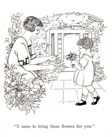 Child Giving Flowers To Mom Drawing By Marilyn Hunt Pixels
