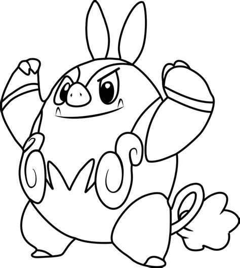 3.0 out of 5 stars 2. Pignite Pokemon Smiling Coloring Page - Free Printable ...