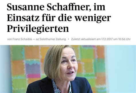Im kanton solothurn leben etwa 254.000 menschen. Susanne Schaffner in den Medien - Susanne Schaffner-Hess ...