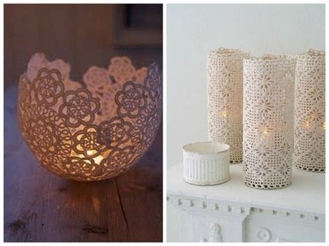 Candle Holders Decor Vintage Diy Lace Candle Holders