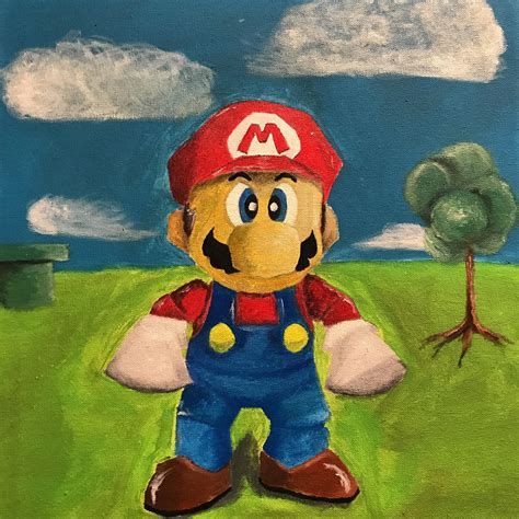 My Oil Painting Mario 64 On A 16x20 Canvas Sold This One A Few Years