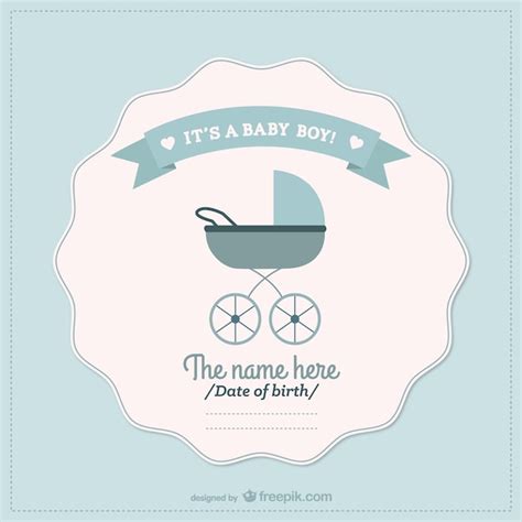 Premium Vector Baby Boy Announcement Card