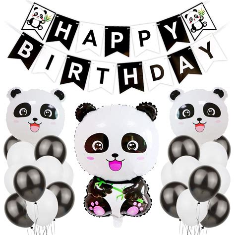 Buy JOTOM Panda Theme Party Decorations Supplies Happy Birthday Banner Cute Panda Balloons Latex