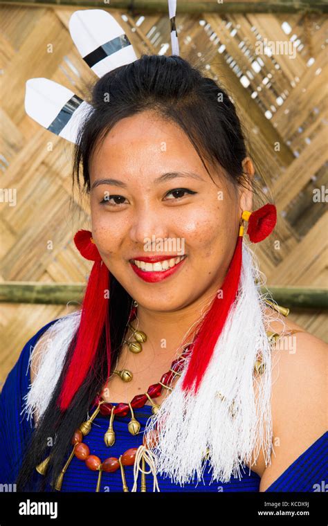 Naga Tribal Woman In Traditional Clothing Kisima Nagaland Hornbill Festival Kohima Nagaland