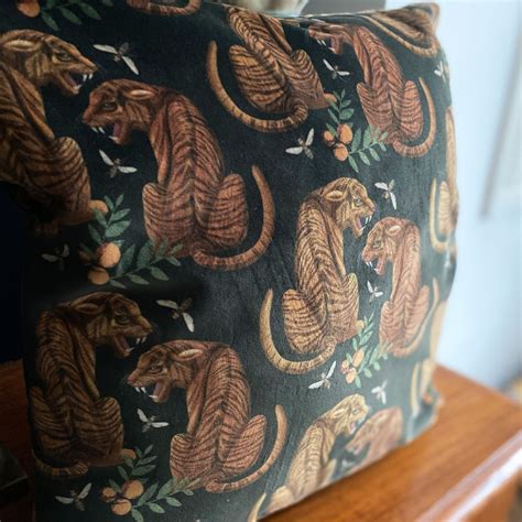 Luxury Velvet Cushion Tiger Pattern Etsy Uk