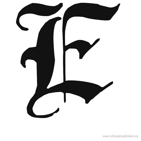 Calligraphy Alphabet E Alphabet E Calligraphy Sample Styles