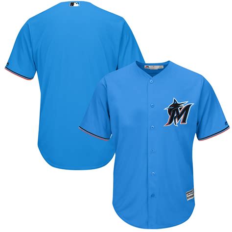 Miami Marlins Majestic Alternate 2019 Official Cool Base Team Jersey Blue Thunder