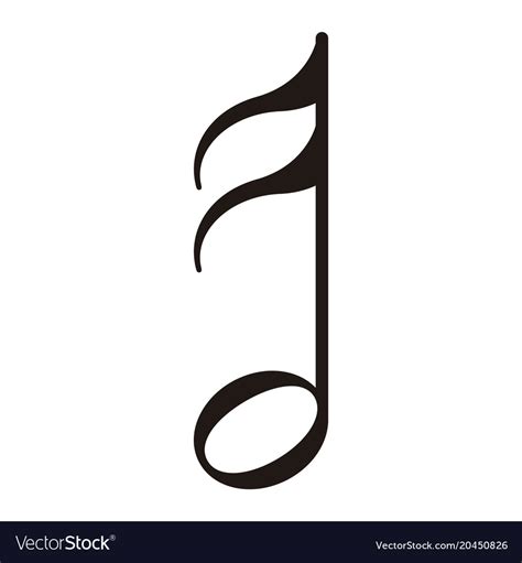 Isolated Sixteenth Note Musical Royalty Free Vector Image