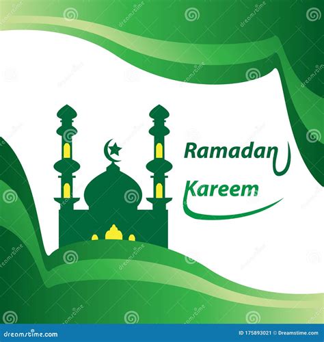 Background Ramadan Kareem Green Color Stock Vector Illustration Of