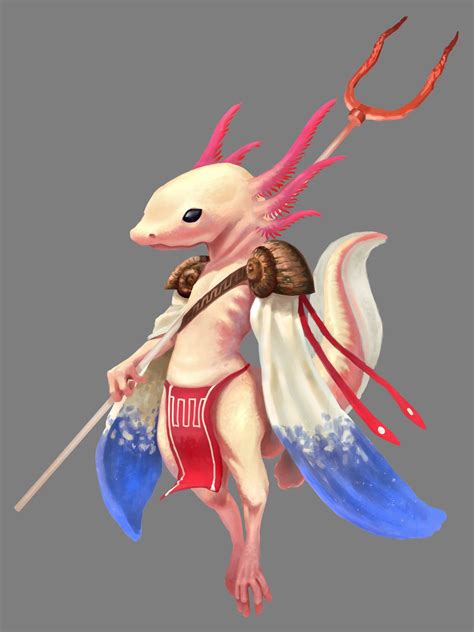 Axolotl Guardian Pablo Peruzzi Character Art Creature Concept Art